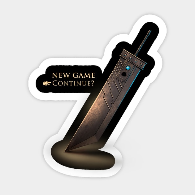 Continue playing - New Game Final Fantasy VII Title Screen - Video Game Sticker by BlancaVidal